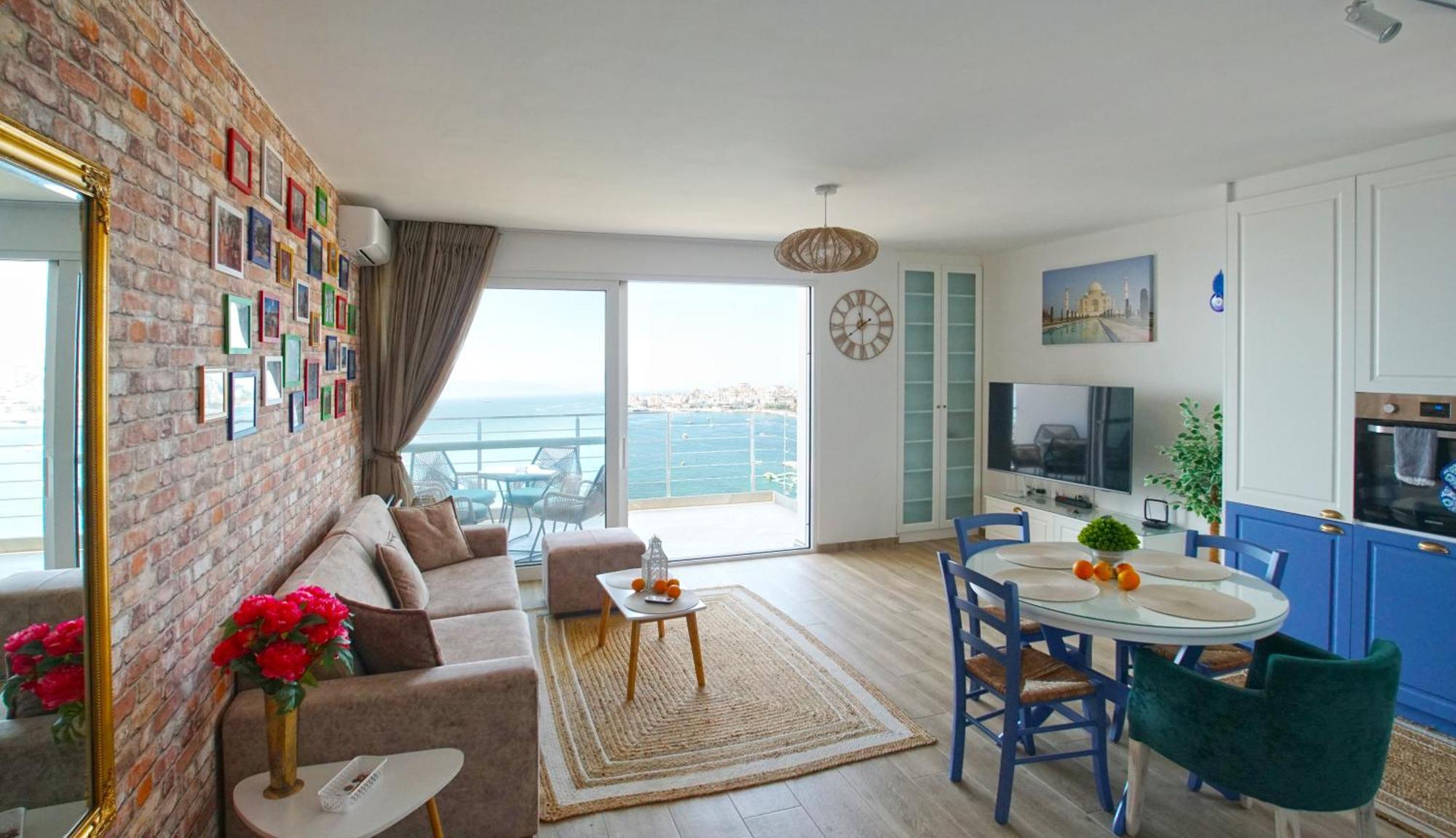 Blue Eye Apartment Sarande Bagian luar foto